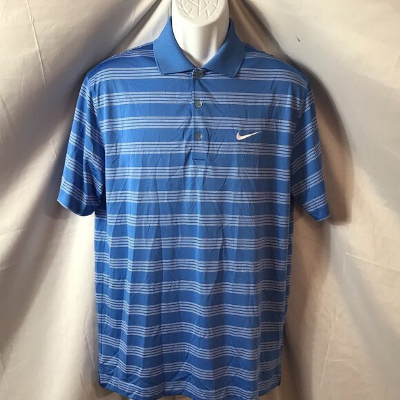Nike Tour Two Tone Coloring Banded Activewear Athletic Sport Cut Polo Shirt - Picture 1 of 5